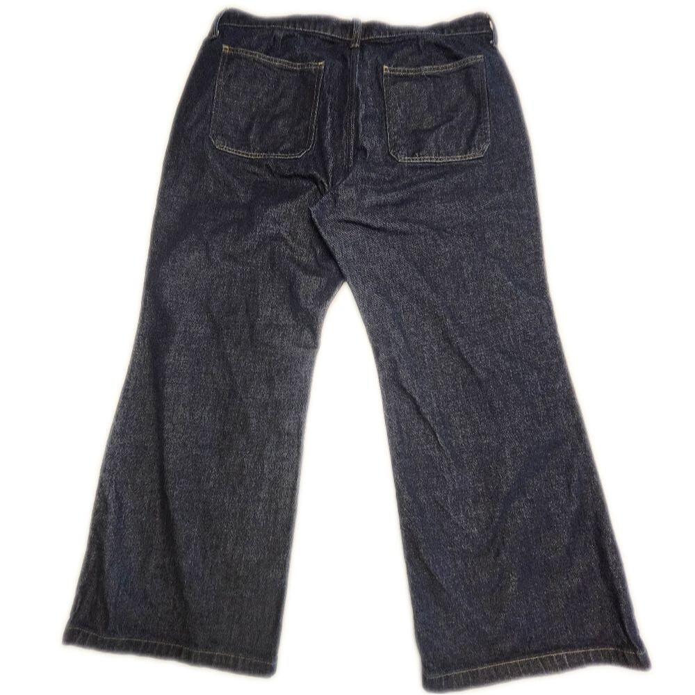 J. Crew Flat Front Dark Blue Wash Bootcut Trouser Jeans, Size 32 (14) - Picture 3 of 10